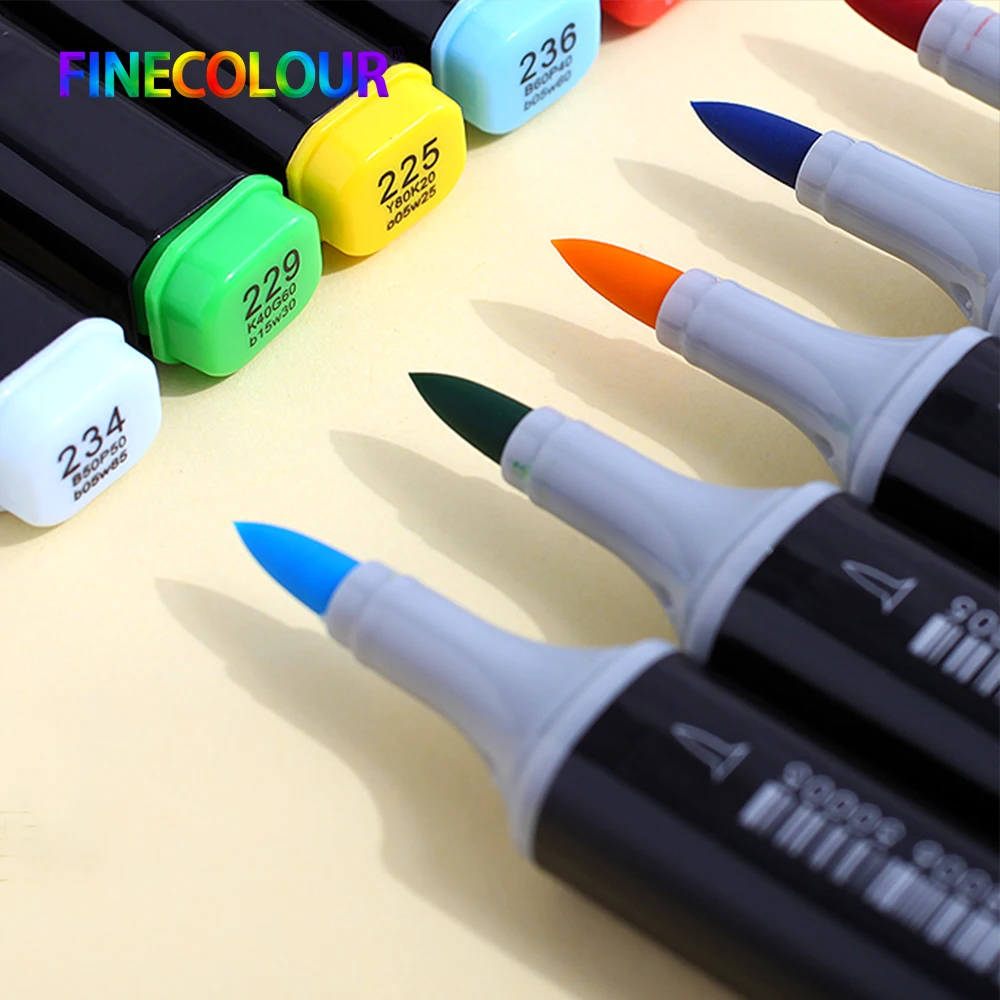 Finecolour EF102 маркер на спиртовой основе Lnk Manga с двумя головками 12/24/36 набор