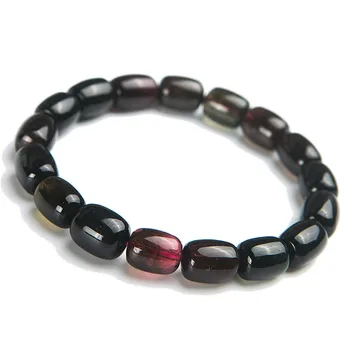 

Genuine Colorful Natural Tourmaline Bracelets For Women Lady Stretch Crystal Barrel Beads Bracelet