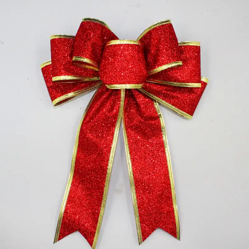 3 色大赤銀ゴールドスパークリンググリッタークリスマスリボン弓クリスマスツリー装飾手作りクリスマスオーナメント Ornaments Christmas Ornament Goldornamental Decoration Aliexpress