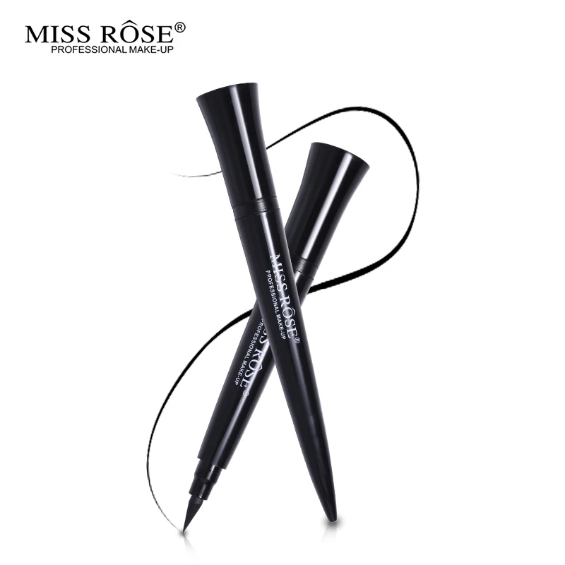 Miss Rose черная жидкая подводка для глаз водостойкая 2 в 1 карандаш для макияжа+ гелевая подводка для век стойкая Дымчатая Татуировка печать косметика