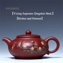 1 шт. Исин чисто ручной работы Национальный старший художник фиолетовый глины Qingshui грязи Zisha керамика декоративно Чай глиняный горшок Китай Чай комплект чайник