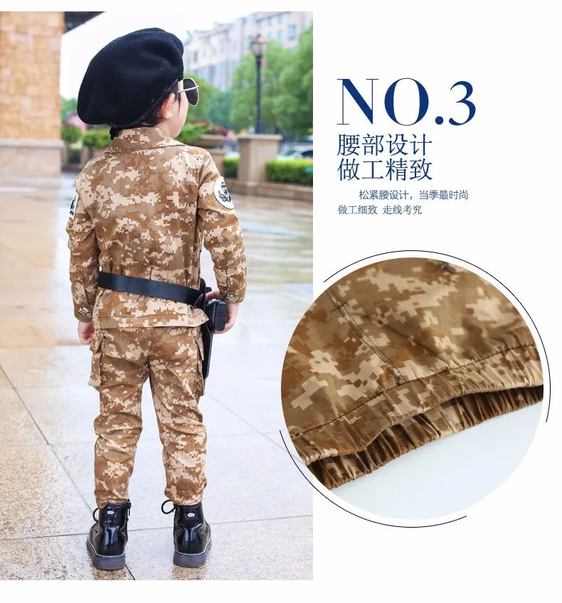 Модный комплект камуфляжной одежды для маленьких мальчиков на весну и осень детская одежда военная форма для малышей детский спортивный костюм из 2 предметов
