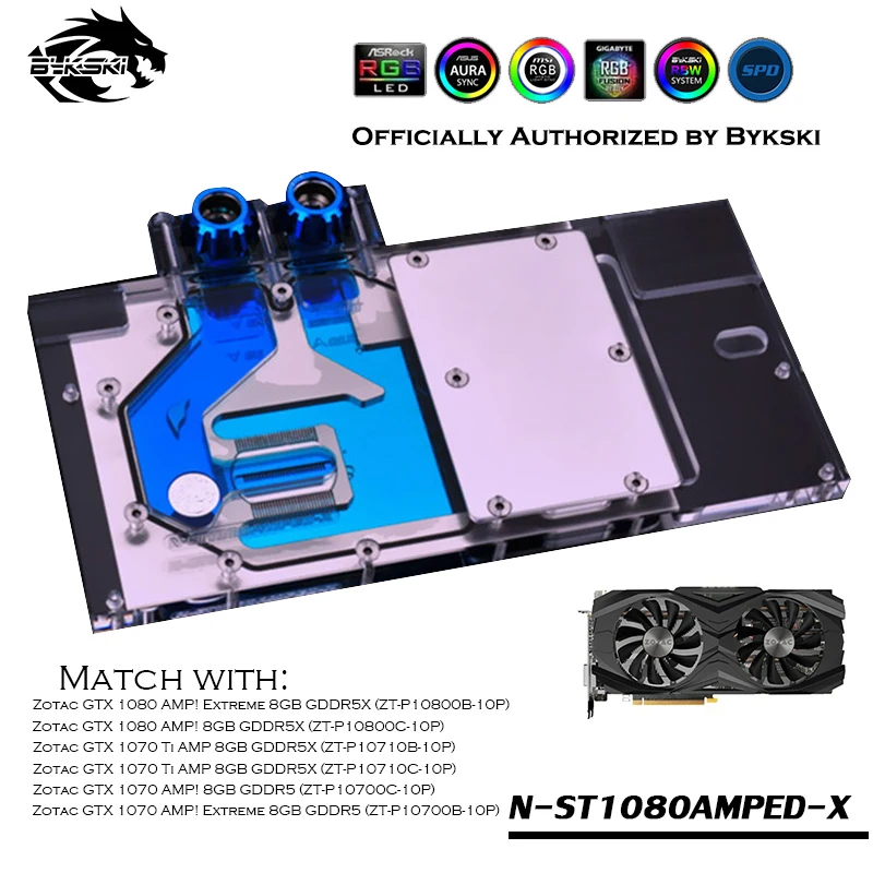 Bykski телефон с полным покрытием графического процессора для VGA ZOTAC GeForce GTX 1070 1080 AMP