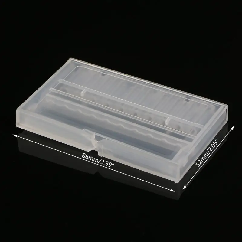 10 отверстий для ногтей сверло корпус Пластиковый пустой ящик для хранения фрезерный держатель режущих инструментов