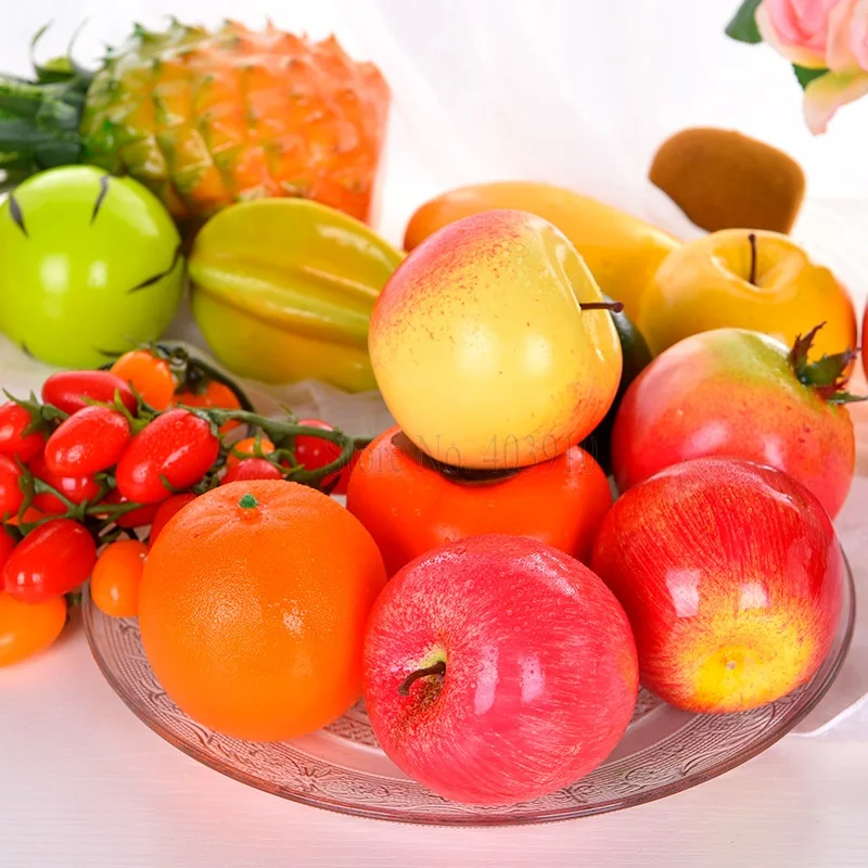 Decorative Foam Fake Fruit Apple Leamon Peach Orange DIY Plastic