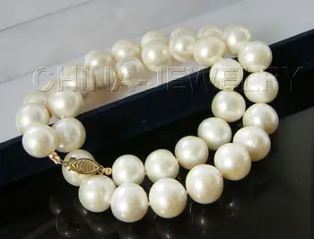 

P1794 -AAA 17 " 12-13mm natural white round freshwater pearl necklace - free shipping