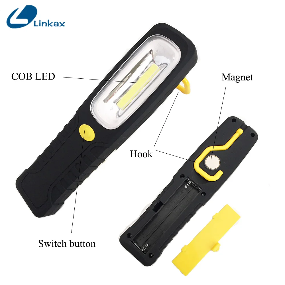 

Work Magnetic Flashight Torch Waterproof Hook and magnet COB LED Camping Work Inspection Light Lamp Hand Torch