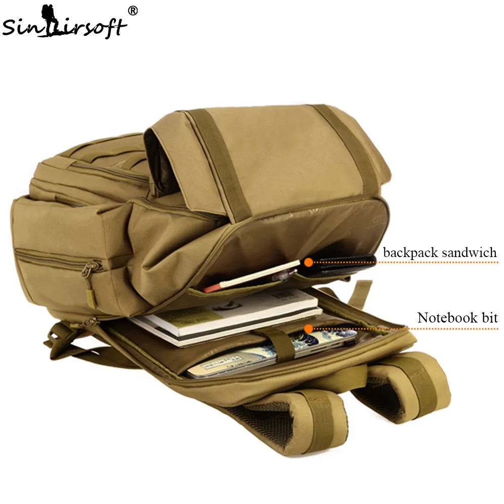  SINAIRSOFT 40L 17 Inches laptop Army Military Tactical Backpack Sport bag Nylon Molle System for Ca