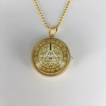 2017 New Design Rotatable Steampunk Drama Gravity Falls Mysteries Bill Cipher Wheel pocket watch necklace Handmade Jewelry