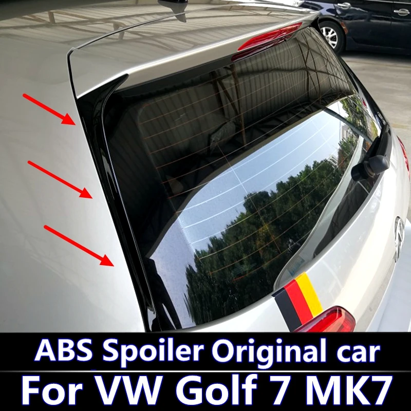 Спойлер для Volkswagen Golf 7 MK7 2014 2018 VW 2015 2016 2017 ABS спойлер Non GTI R|Спойлеры и крылья| |