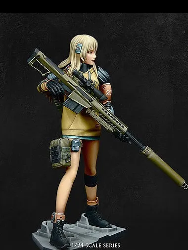 

1/24 Scale Fantasy Female Sniper 75MM Unpainted Resin Model Kit figure Free Shipping