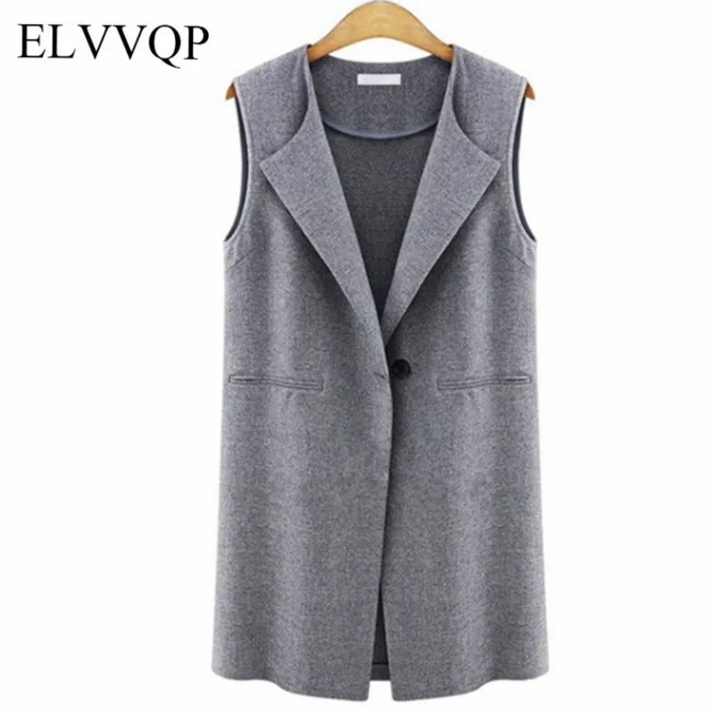 Casual Long Vest Waistcoat Plus Size 4XL 5XL Sleeveless Women Jackets And Coats Chaleco Mujer 2018 Spring Autumn Korean Outwear