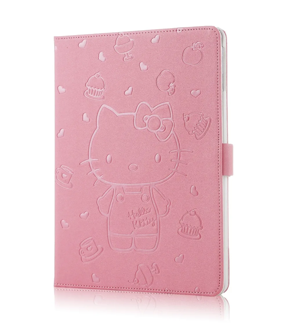 Мягкий чехол hello kitty из искусственной кожи для iPad 9,7 A1822 A1893 трансформер смарт-чехол Funda планшет складной чехол