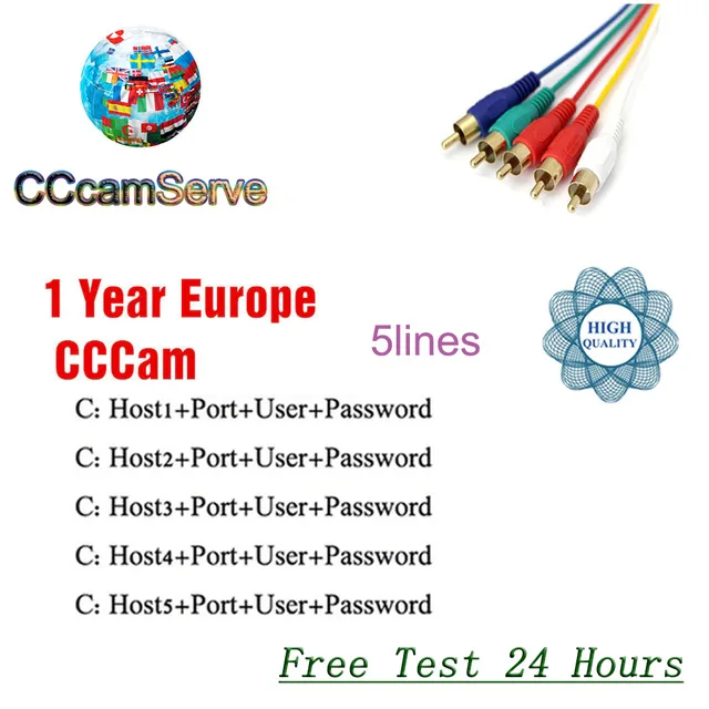 

Europe HD cable 1 Year CCCams for Satellite tv Receiver 5 Clines WIFI FULL HD DVB-S2 Support Spain cline ccam Server freesat v7