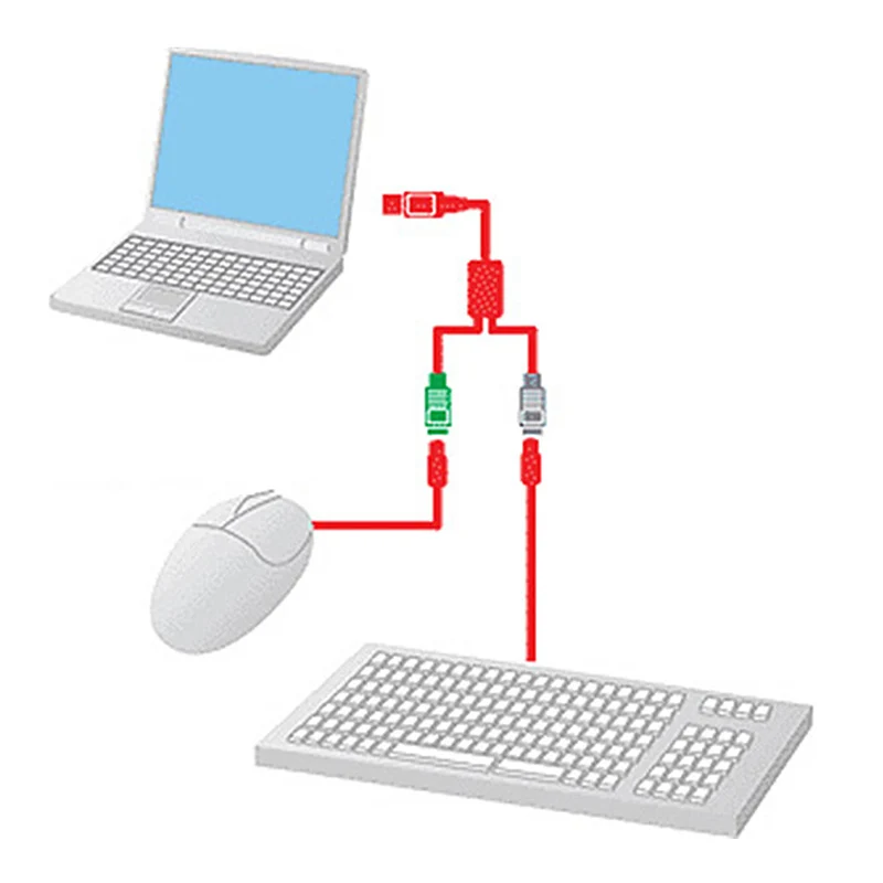 USB кабель переходник типа папа в PS/2 PS2 Мама адаптер шнура конвертера с клавиатурой