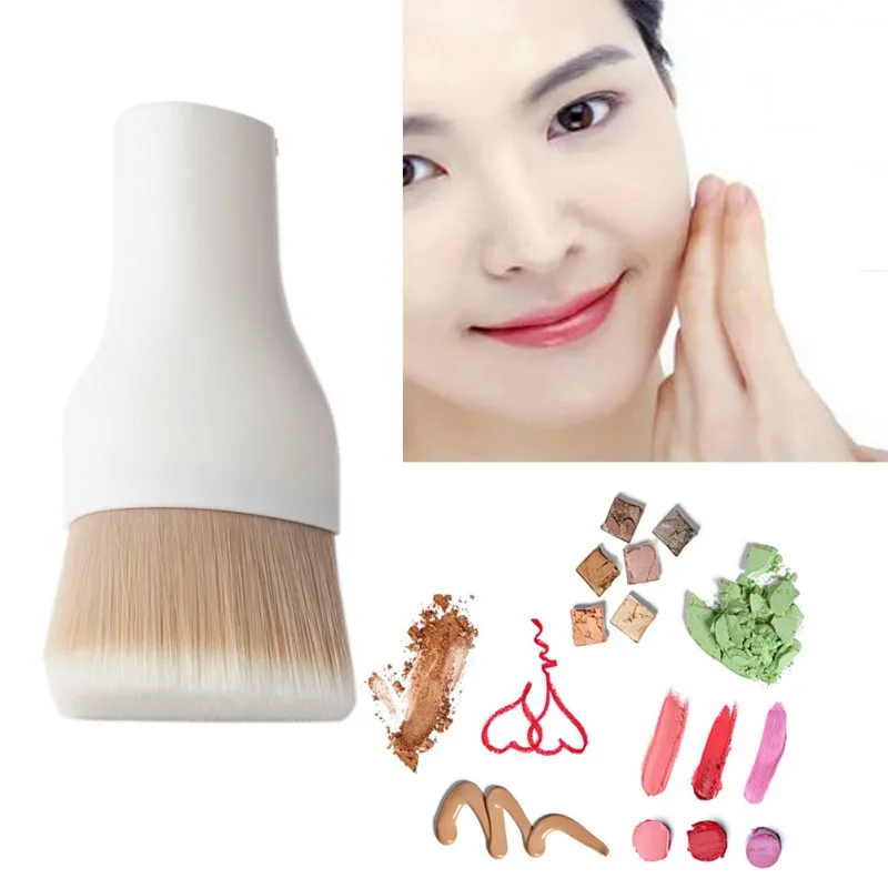 

Women Cosmetic Makeup Brushes Contour Foundation Brush Flat Brown Hair Liquid Cream Multifunctional Beauty Make Up Tools