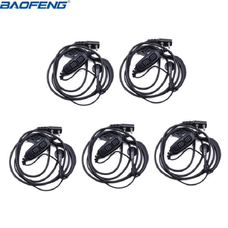 

5pcs Baofeng UV-82 Dual PTT Headset Earpiece Earphone With Mic for Baofeng UV-82 UV-8D UV-82L UV-89 UV-82HP Walkie Talkie