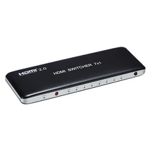 Switch HDMI 7×1 Switcher HDMI 2.0 Conversor 7 em 1 para fora suporte HDMI 2.0b 3D 4 K/60Hz para DVD Players HD Set Top caixas