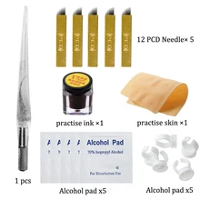 Permanent Makeup Tattoo Accessories Microblading Eyebrow Tattoo Kit Manual Pen Practice Pigment Practice Skin Ring 12