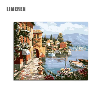 

Frameless Harbor Ship building Painting By Numbers abstract Coloring By Numbers