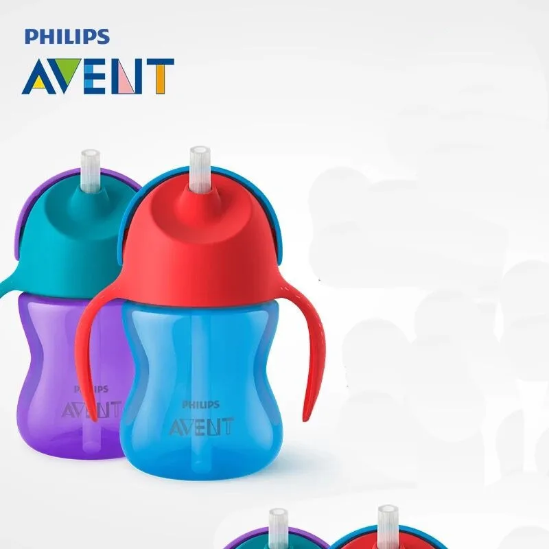 Murah AVENT 200 Ml 7 Oz Bpa Gratis Lucu Jerami Bayi Cangkir Anak anak Botol Air Balita Sippy Cup untuk 9 bulan + Bayi Perjalanan Sekolah
