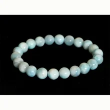 Скидка высокого качества Натуральный Синий Ларимар стрейч браслет Круглые бусины для ювелирных изделий 8 мм
