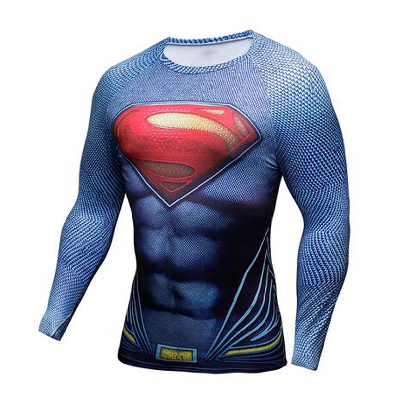 

Marvel's superman compression 3D printed T-shirt man's long-sleeved dress man in spring 2017