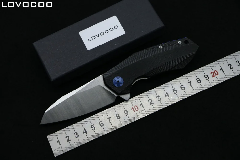 

LOVOCOO ZT0456 Flipper folding knife bearing D2 blade G10 handle outdoor Survival camping hunting pocket fruit Knives EDC tools