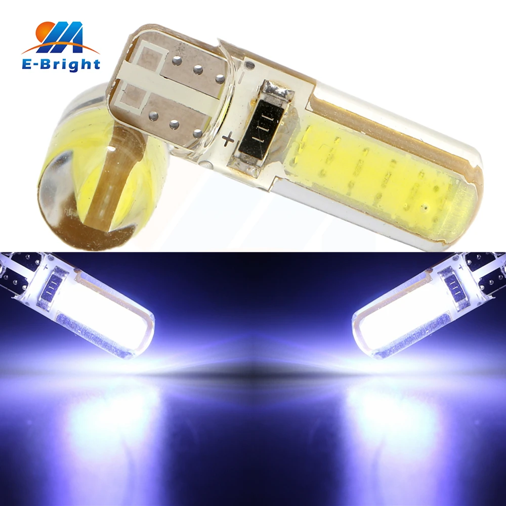 

10-200pcs T10 COB 12 SMD SILICA 12V LED Bulb Cold White Color Light Bulbs Turn Side Maker Cars Door Headlight Signals Light Lamp