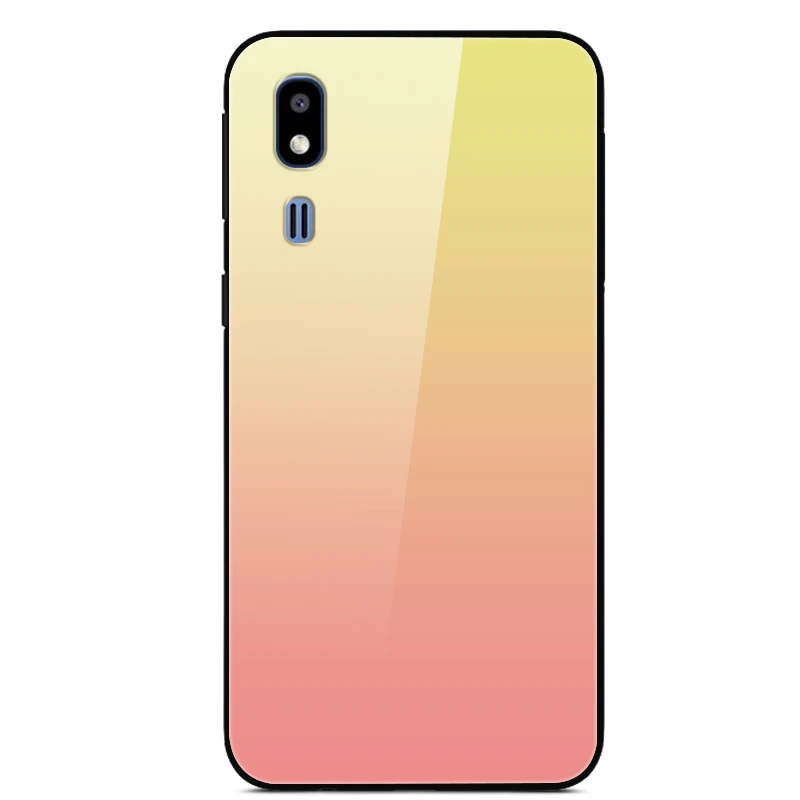 Для samsung A2 Core стеклянный чехол A20e силиконовый чехол для телефона samsung Galaxy A20 A2Core A2 Core A20e закаленное стекло телефон - Цвет: 02