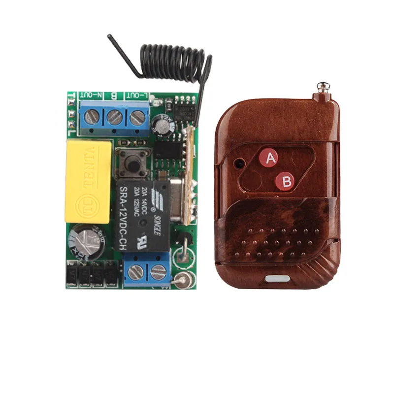 

AC220V RF Wireless Mini Switch Relay Receiver Remote Controllers For Light switch Momentary Toggle Latched Adjustable