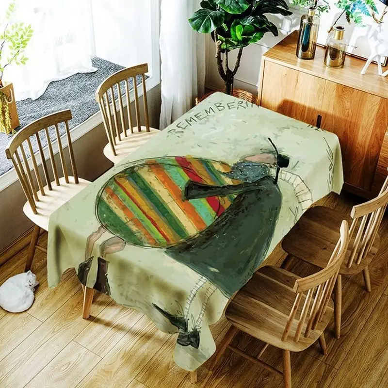 Character Tablecloth Waterproof Oilcloth Decorative Table Cover Rectangular Washable Tapete Table Cover Protector