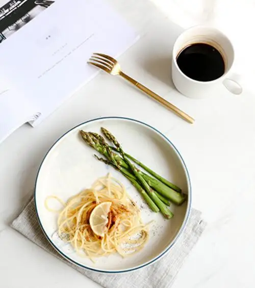 1pc Plate dishes kitchen dinnerware marble grain dishes food tray rice bowl kitchen tools salad tray