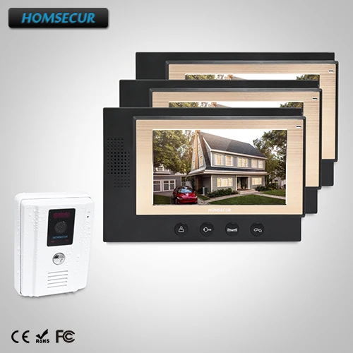

HOMSECUR 7" Video Door Phone Intercom System+Intra-monitor Audio Intercom : TC011-W Camera+TM701-B Monitor
