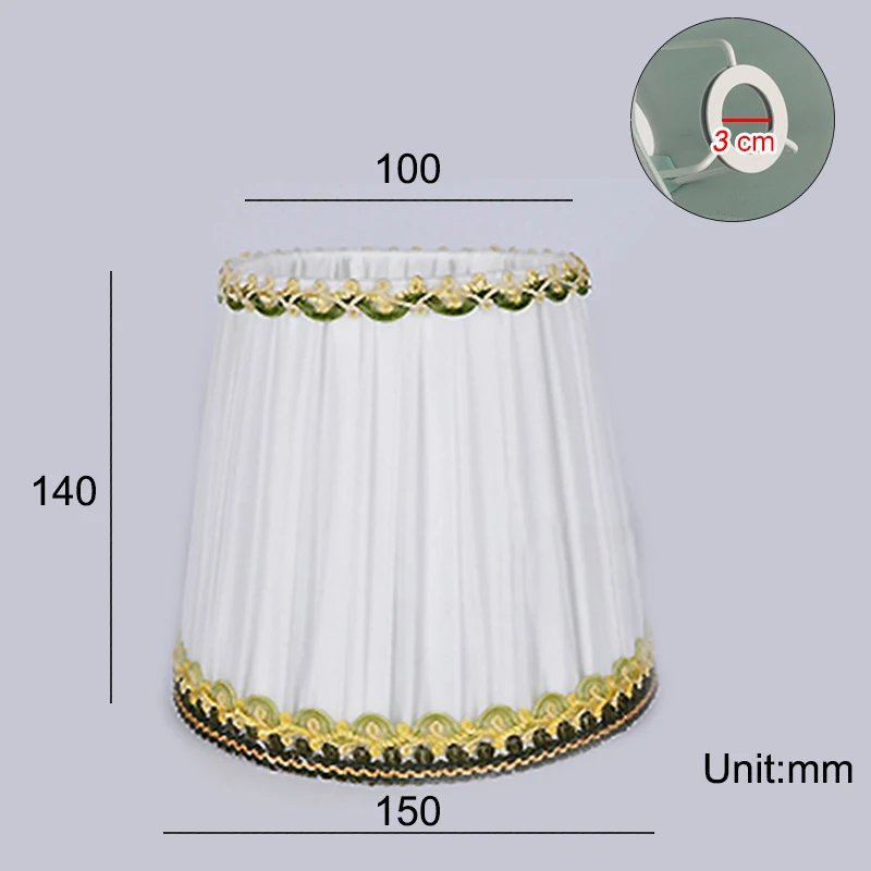 Современный простой тканевый абажур, настенный светильник в скандинавском стиле, абажур для настольной лампы, абажур для лампы E14, Цоколь для домашнего декора - Цвет корпуса: White Green Side