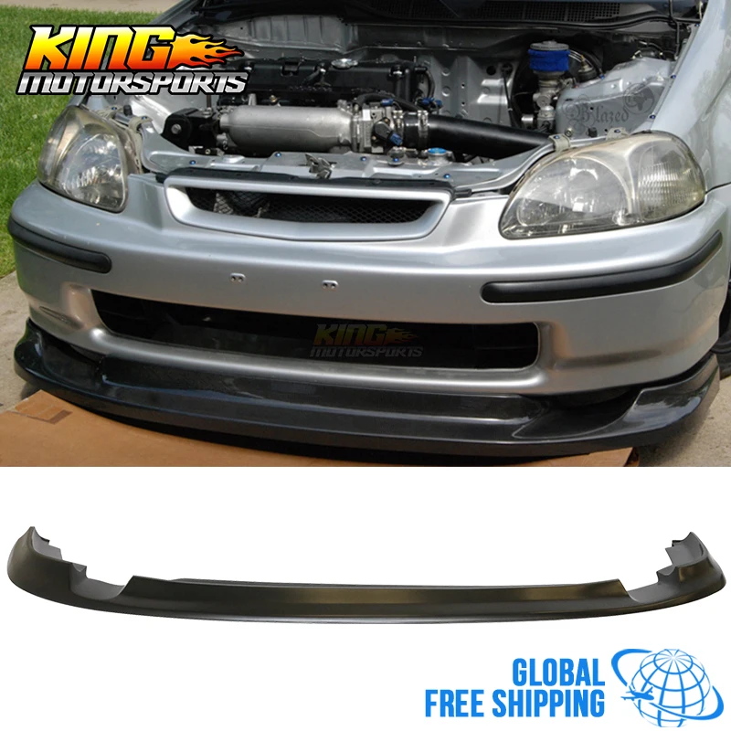 Для 96-98 HONDA CIVIC EK первая формовка JDM Flugel передний бампер для губ PU Global БЕСПЛАТНАЯ доставка по всему миру