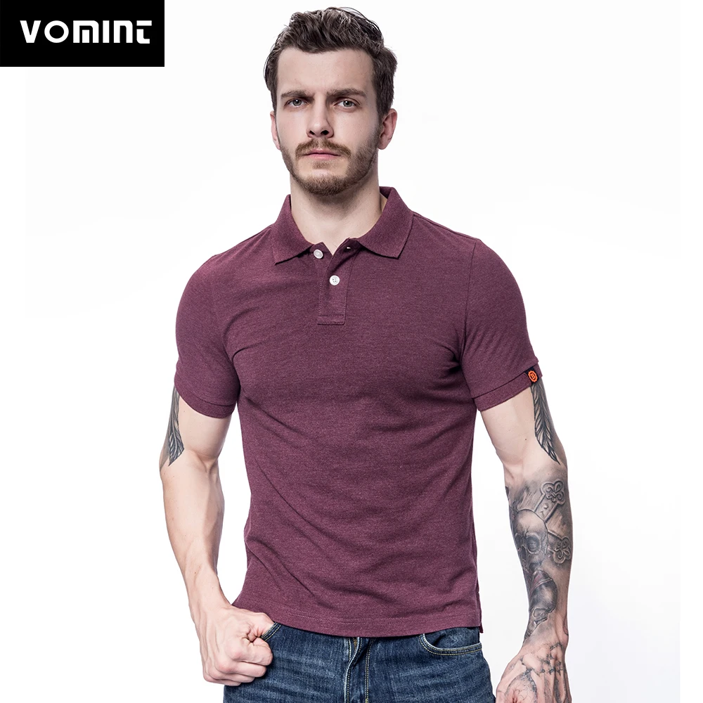 

Vomint 2018 Summer Mens Cotton Polo Shirts Short Sleeve Solid Color Shirts Male High Quality Polo Breathable Polo Shirt M-3XL
