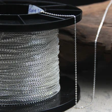 Серебро 925 пробы 1,5 мм полуфабрикат серебряная проволока уплотнительная цепь толстое серебро ручной работы DIY аксессуары 10 MetersWoven цепь