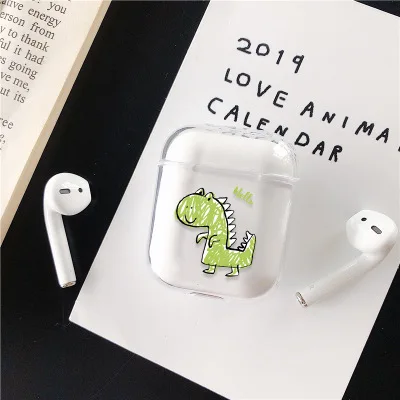 1pc Transparent Earphone Cases For Apple AirPods 2 Charging Box Cute Cartoon Cactus Hard PC Crystal Cover Bag For Airpods Cases