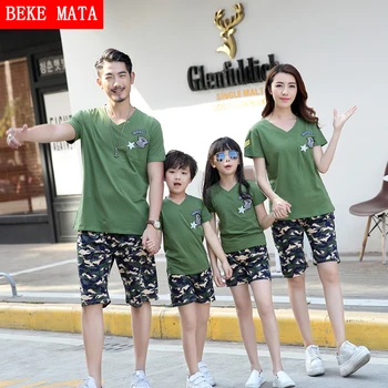 

BEKE MATA Family Matching Outfits 2019 Summer Casual Cotton Matching Father Mother Daughte Son T Shirts Set Family Look Clothing