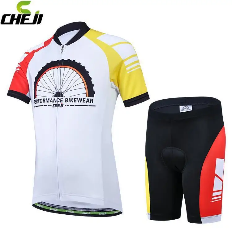 Boys Cycling Jerseys Set CHEJI WHEEL Quick Dry Breathable Bike Bicycle