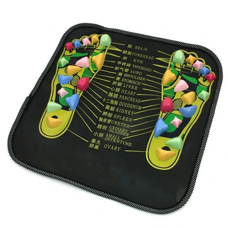 

1Pc Acupuncture Cobblestone Foot Reflexology Massage Pad Colorful Square Foot Massager Cushion Walk Stone Mat For Relax Body