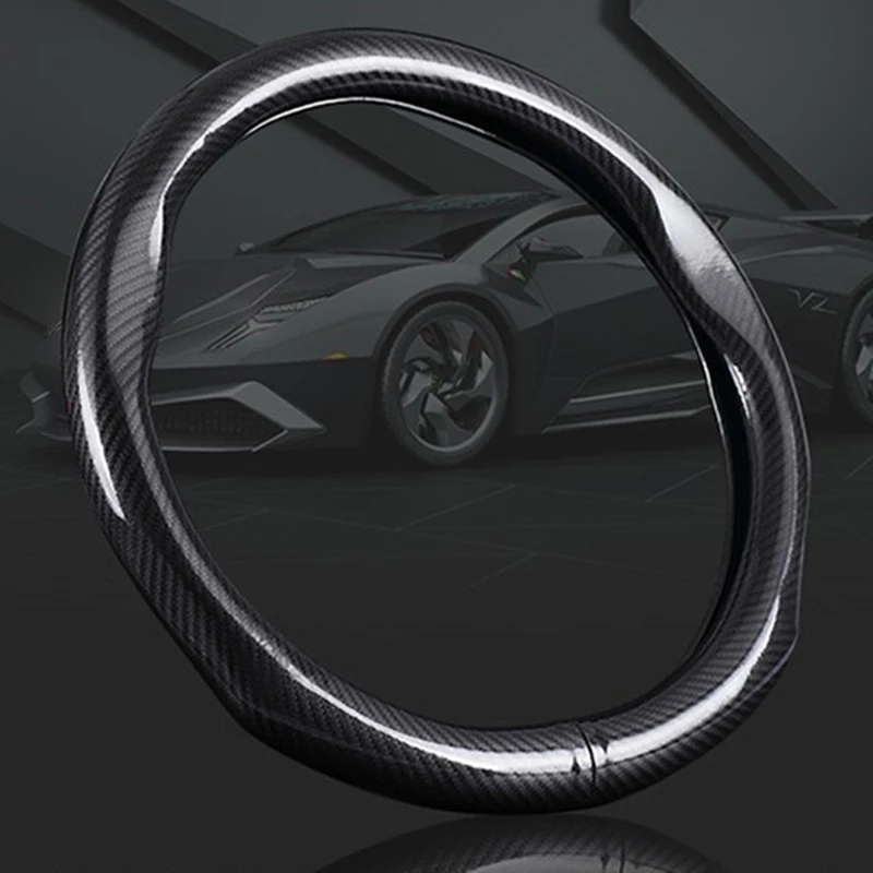 

Car-styling 38cm Carbon Fiber Leather Car-covers Steering-wheel Sport Racing Steering Wheel Cover for BMW AUDI BENZ alfa romeo