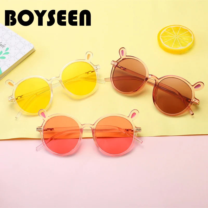 BOYSEEN/ новые модные детские солнцезащитные очки синие морские детские очки для мальчиков и девочек Anti-UV400 1946