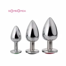 Small medium large Metal Mini Anal Butt Plug Booty Beads adult Sex Toys Stainless Steel Crystal