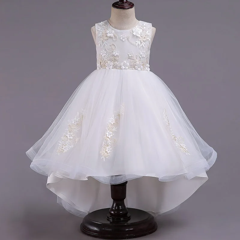 Одежда для детей; кружевное Тюлевое платье с цветочным узором для девочек; вечерние платья принцессы на свадьбу; элегантное детское платье; одежда для маленьких девочек