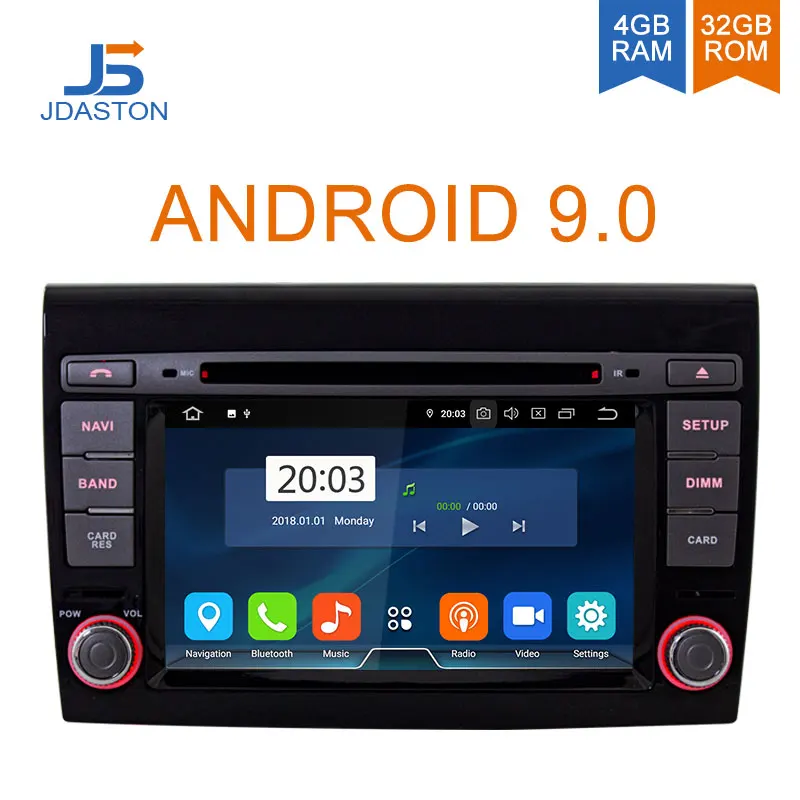 

JDASTON Octa Cores Android 9.0 Car DVD Player For Fiat Bravo 2007-2013 Multimedia GPS Navigation Stereo 2 Din Car Radio 4G+64G