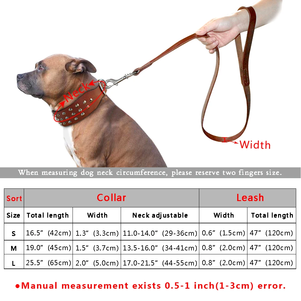 Keren Bertatahkan Kulit Asli Anjing Peliharaan Collars Leash Set