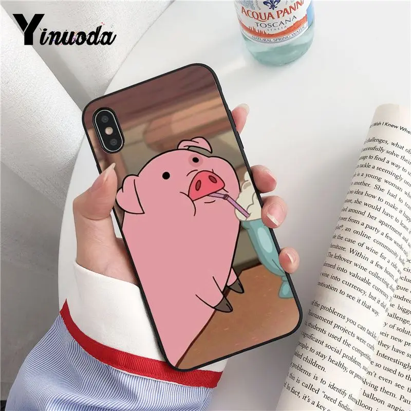 Yinuoda гравитационный водопад Waddles TPU черный чехол для телефона iPhone X XS MAX 6 6s 7 7plus 8 8Plus
