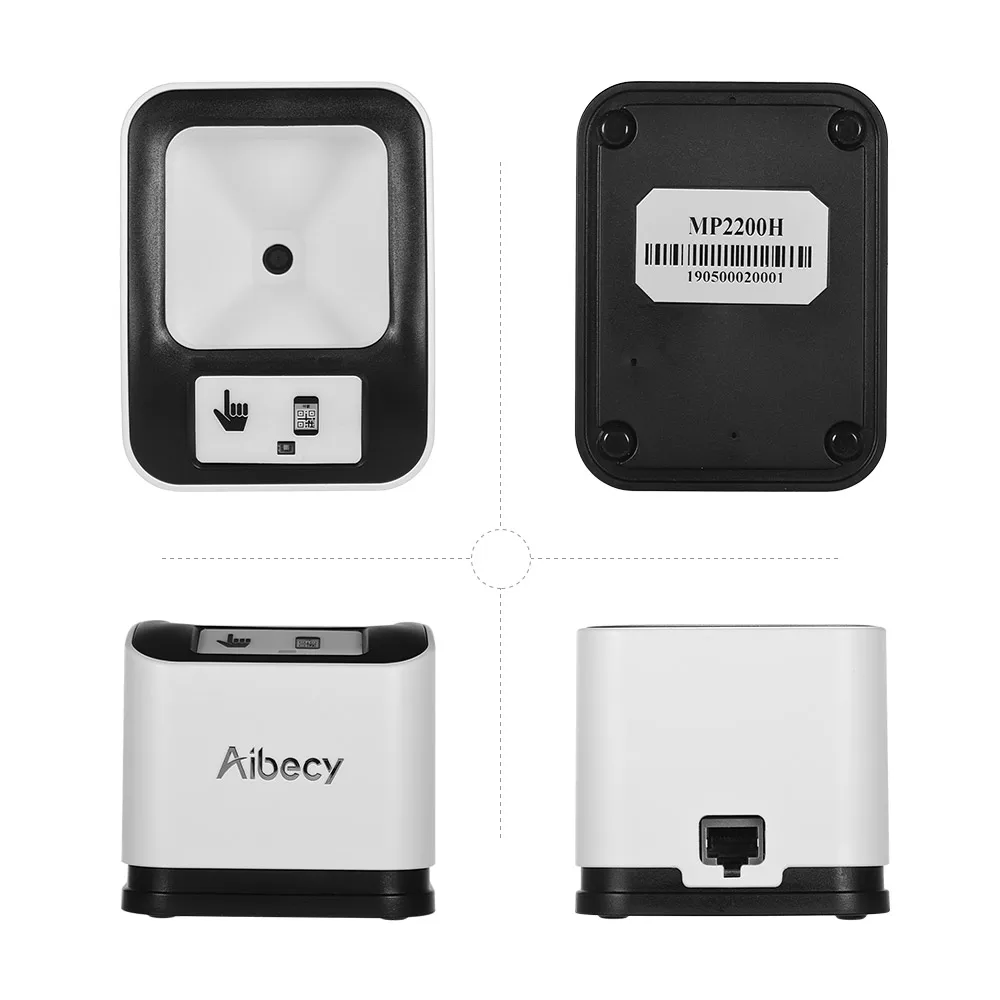 【Sale】Aibecy 2200 1D/2D/QR Bar Code Scanner CMOS Image Desktop Barcode Reader USB Omnidirectional Screen Barcode Scanner